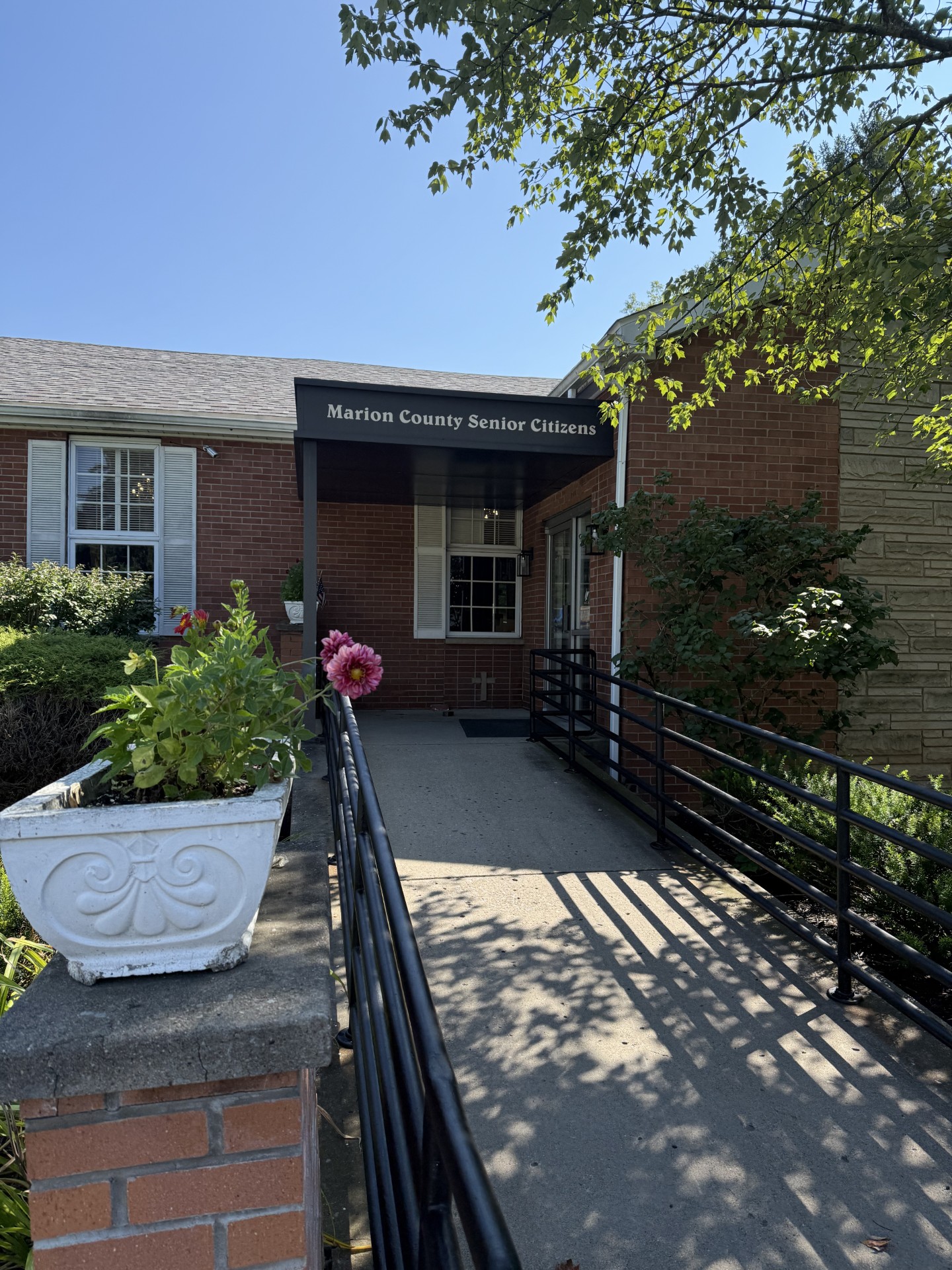 image of the kitchen entrance of the Fairmont Senior Center.  